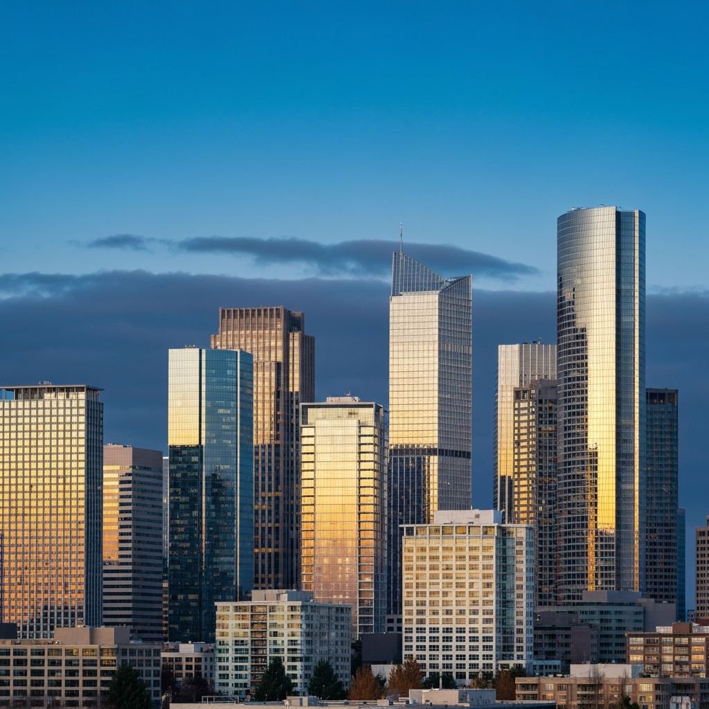 Bellevue Washington skyline with modern buildings